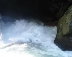 El rio Cahabon detras de las pozas azules