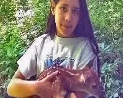 Mi hija con el venado
