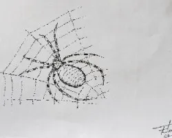 araña en puntillismo