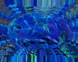 Ovalo de hojas azul rey