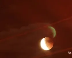 Dos lunas rojas en el eclipse