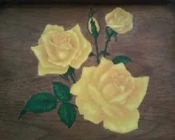 Rosas amarillas al óleo