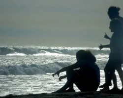 En la playa